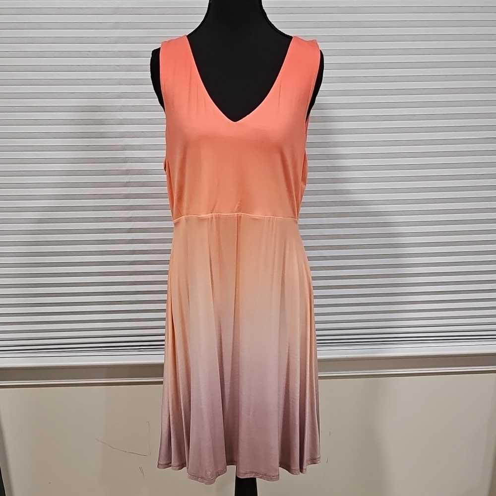 VENUS Orange Sleeveless V-Neck Sundress